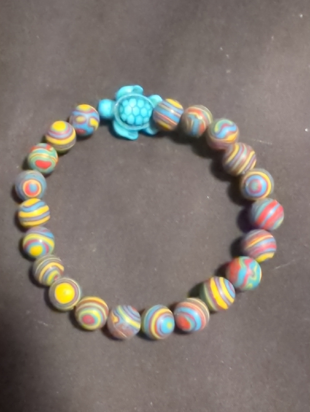 Colorful Multicolor Beaded Turtle Bracelet